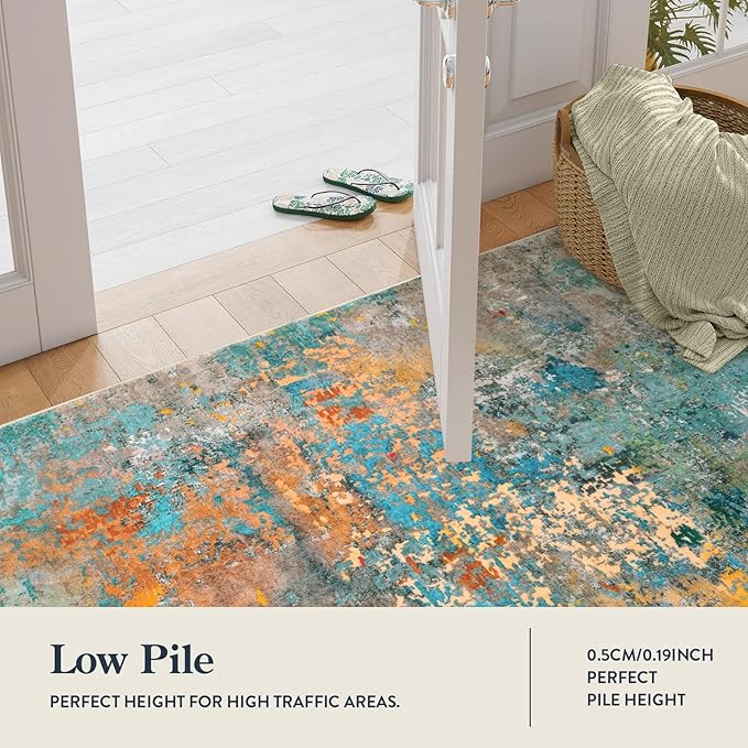 Lahome Modern Abstract Area Rugs 9x12 Living Room Rug, Washable Rugs - Image 7