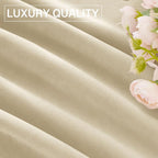 StangH Beige Velvet Curtains for Bedroom 96 inches Long, Luxury Light Dimming - Image 8