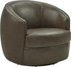 CHITA Genuine Leather Swivel Barrel Chair, Modern Comfy FSC Certified - Image 5