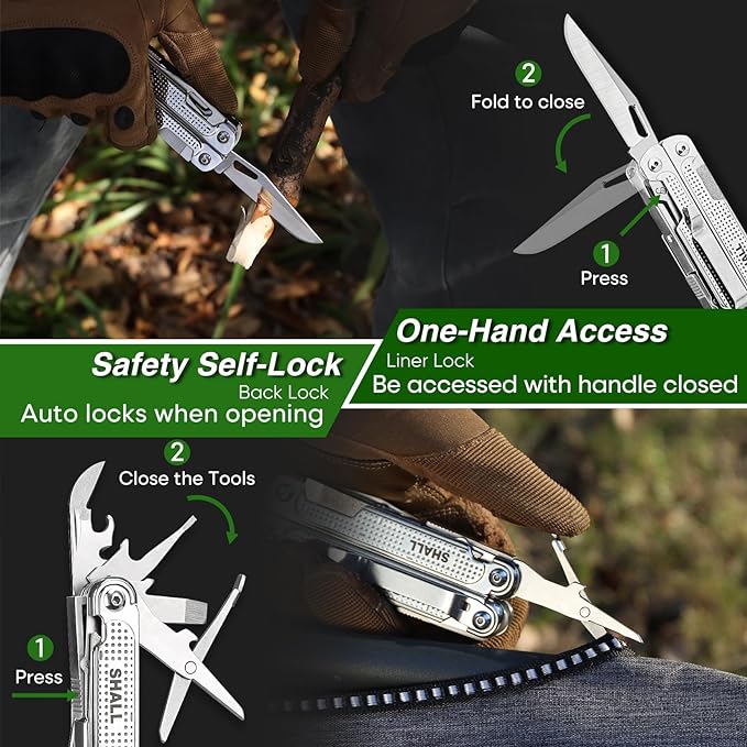 SHALL Multi Tool, 18-in-1 Multitool Pliers, Stainless Steel Multi-tool Pocket - Image 3