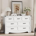 Dresser for Bedroom with 7 Drawers, Wood Dresser TV Stand, Wooden Closet - Image 8