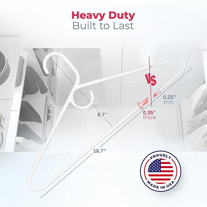 Neaties Heavy Duty Clothes Hangers 50+ Pack – Made in The USA – 8lb Capacity - Image 2
