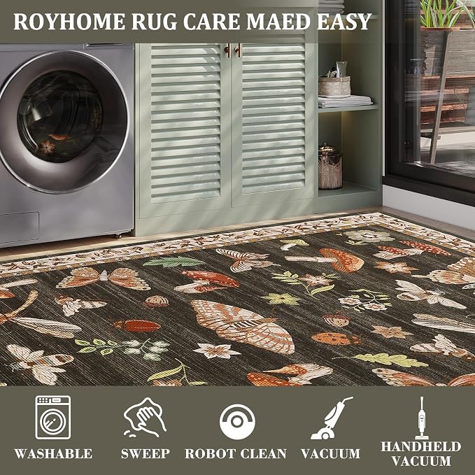 Mushroom Insect Washable Rug 2x6 Runners - Image 7
