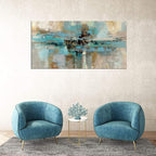 DZL Art A74750 Canvas Prints Abstract Wall Art Print Paintings Blue and Brown - Image 5