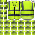 15 Pack Safety Vests Bulk Yellow Reflective High Visibility Vest by Newcotte