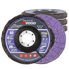 5-Pack 4.5" x 7/8" Ceramic Flap Disc, 60 Grit, Bevel Type #29, Premium by UPWOOD