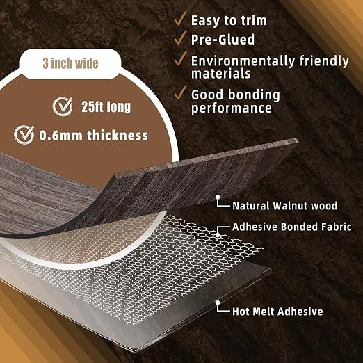GSCIT Club Walnut Edge Banding, 3 inch x 25ft roll of Veneer Edge Banding - Image 2