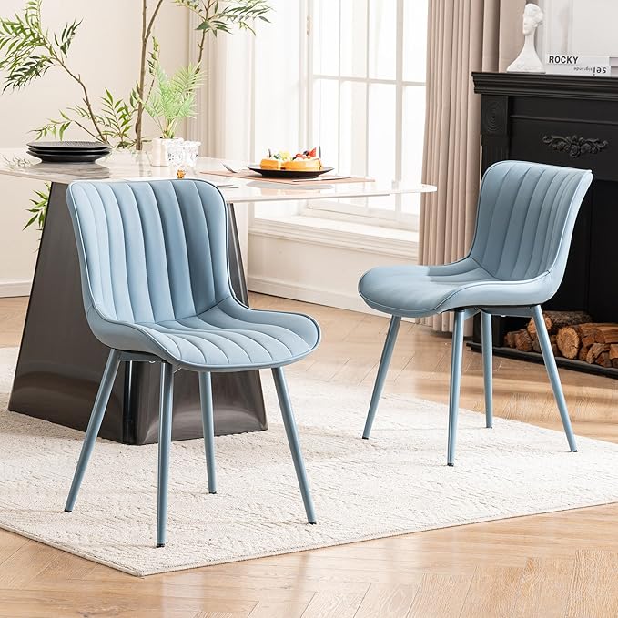YOUNUOKE Mid-Century Modern Dining Chairs Set of 2, Armless Accent Chair by YOUNUOKE