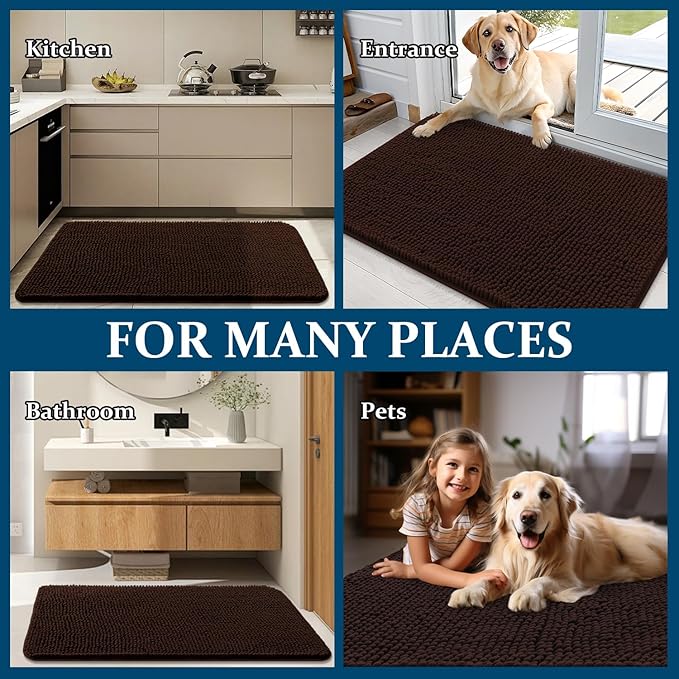 OLANLY Dog Door Mat for Muddy Paws 47x24, Absorbs Moisture and Dirt, Absorbent - Image 8
