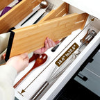 Utoplike Bamboo Drawer Dividers Large, Spring Loaded, Works in Bathroom - Image 2