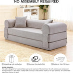 78.5" Convertible Sleeper Sofa Bed, Faux Leather Folding Floor Sofa - Image 9