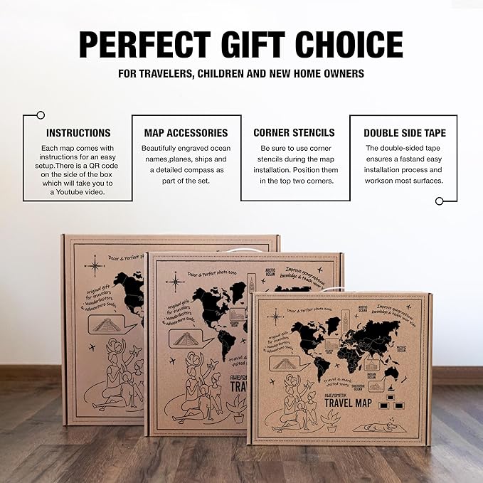 Handmade 3D Wood World Map Wall Art Large Wall Decor Track Your World Travels - Image 7