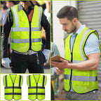 15 Pack Safety Vests Bulk Yellow Reflective High Visibility Vest - Image 6