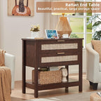 LEYAOYAO 31.5" Wide Rattan Night Stand - Image 3