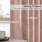 SMILETIME Pink Crushed Velvet Curtains 52x96inch Rod Pocket Luxurious Thermal - Image 3