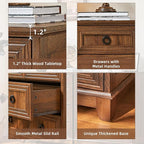 Farmhouse 5 Drawer Dresser for Bedroom, 33.2" Tall Small Dressers & Chest of - Image 6