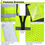 15 Pack Safety Vests Bulk Yellow Reflective High Visibility Vest - Image 3