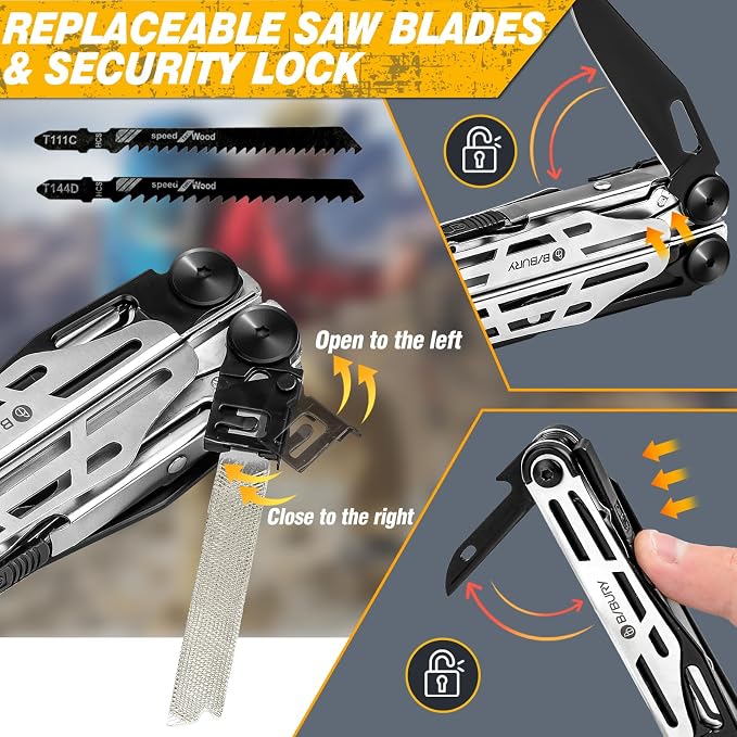 BIBURY Multitool Pliers Pro BI2045, Stainless Steel 31-in-1 Multi Tool Pliers - Image 4
