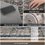 Washable 6x9 Area Rugs for Living Room, Boho Non-Slip Vintage Distress Large - Image 5