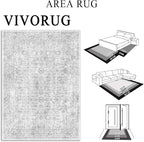 4x6 Rug, Small Area Rug for Living Room, Machine Washable Non-Slip Throw Rug - Image 2