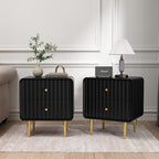 HLR Modern Nightstand, Fluted Bed Side Table - Image 8