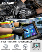 LANON Safety Work Gloves for Men and Women, 18 Pairs Mechanic Black Working - Image 3
