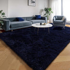 PAGISOFE Navy Blue Rug 4x6, Fluffy Dark Blue Rugs - Image 3