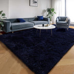 PAGISOFE Navy Blue Rug 3x5, Fluffy Dark Blue Rugs - Image 4
