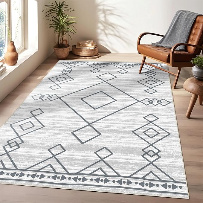 3x5 Rug, Small Area Rug for Living Room, Machine Washable Non-Slip Throw Rug by vivorug