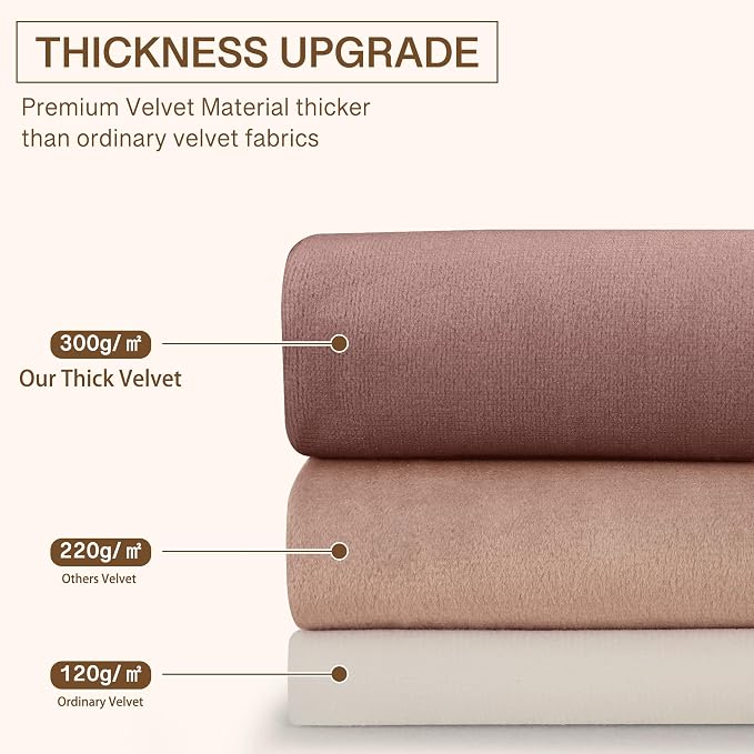StangH Beige Velvet Curtains for Bedroom 96 inches Long, Luxury Light Dimming - Image 5