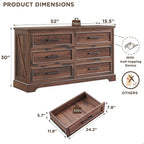 JXQTLINGMU Farmhouse 6 Drawers Dresser - Image 2