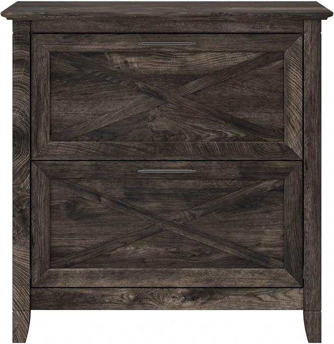 Bush Furniture Key West 2 Drawer Lateral File Cabinet in Dark Gray Hickory | - Image 7
