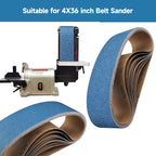 10-Piece 4 x 36 Inch 120 Grit Zirconia Sanding Belts, Heavy Duty Long-lasting - Image 9