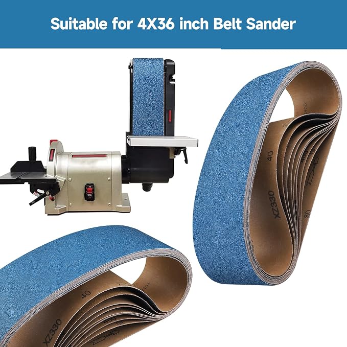 10-Piece 4 x 36 Inch 180 Grit Zirconia Sanding Belts, Heavy Duty Long-lasting - Image 9