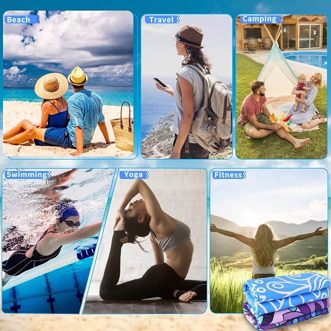 2 Pack Lightweight Thin Beach Towel Oversized 71"x32" Big Extra Large - Image 7
