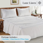 Lane Linen White Queen Sheet Set - Image 5