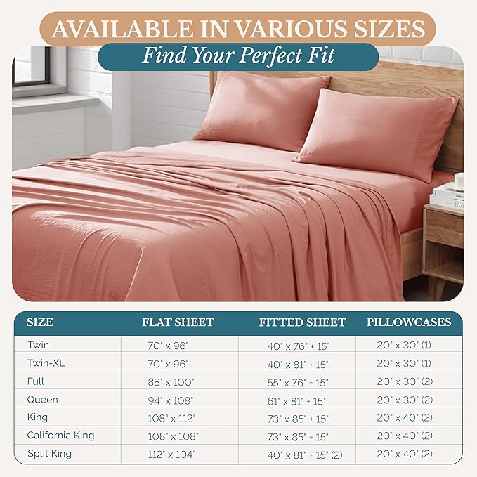 Casa Platino Bedding Sheets & Pillowcases, Pre-Washed Ultra Soft & Breathable - Image 6