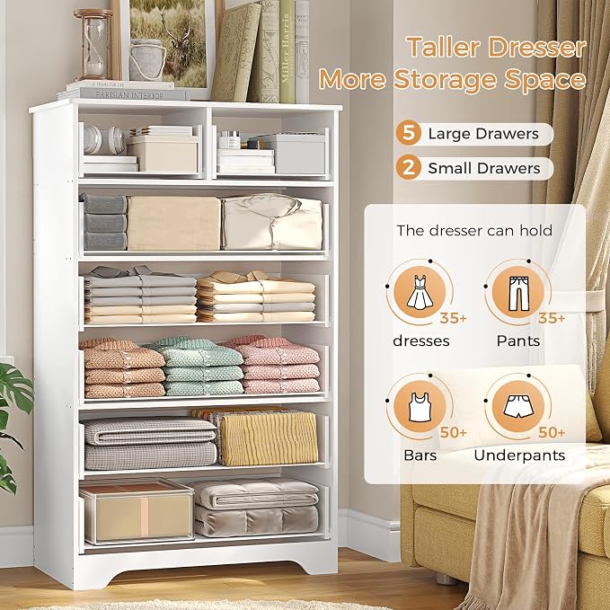 Hasuit Tall Dresser for Bedroom, 55.6'' High Dressers - Image 3