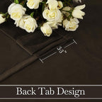 RYB HOME Brown Velvet Curtains 96 inches, Back Tab Soft Fabric Room Darkening - Image 3