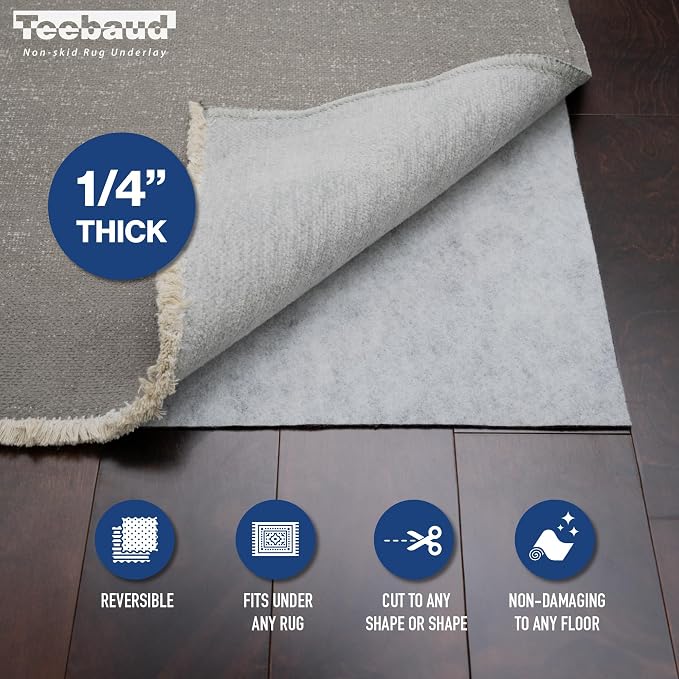 5' x 7' Non-Slip Rug Pad, Reversible Gripper, Non Skid Pads - Image 4
