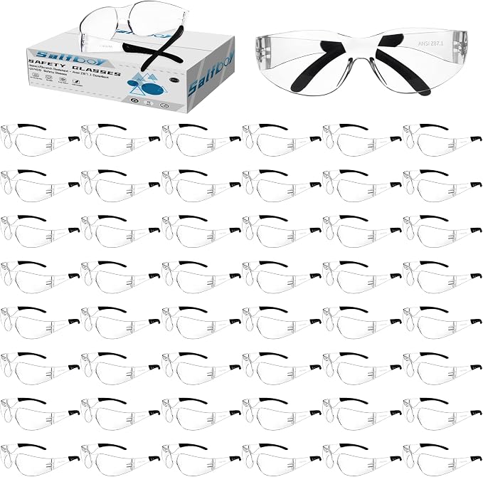 Safety Glasses Ansi Z87.1 Clear Safety Glasses Bulk Impact Resistant Lens by Salfboy