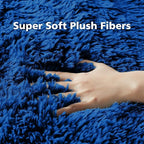 Ophanie Upgrade 4x6 Blue Rugs for Bedroom, Dark Blue Fluffy Shaggy Soft Carpet - Image 2