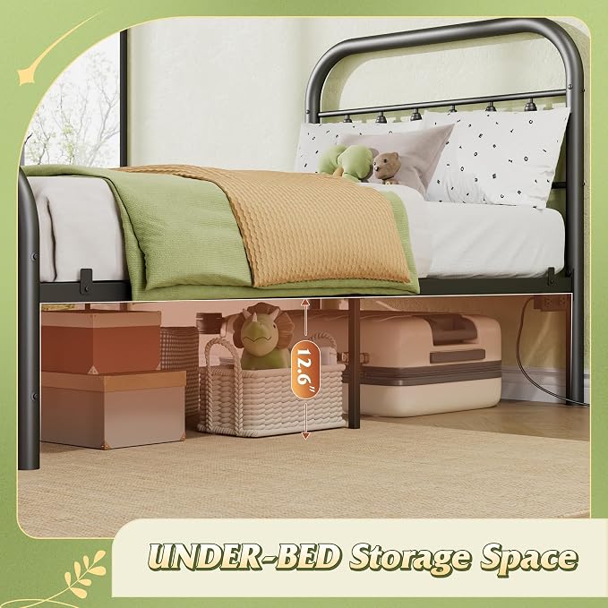 WLIVE Metal Platform Bed Frame, Twin Bed Frames - Image 8