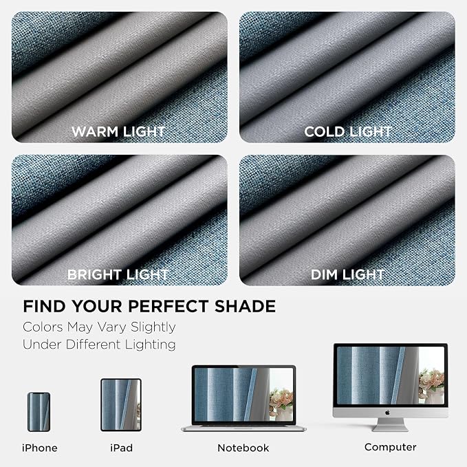 Joydeco Blackout Curtains 84 Inches Long 2 Panels Burg, Room Darkening Curtains - Image 9