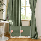 StangH 108 inches Length Sage Green Velvet Curtains, Rod Pocket Sunlight - Image 4