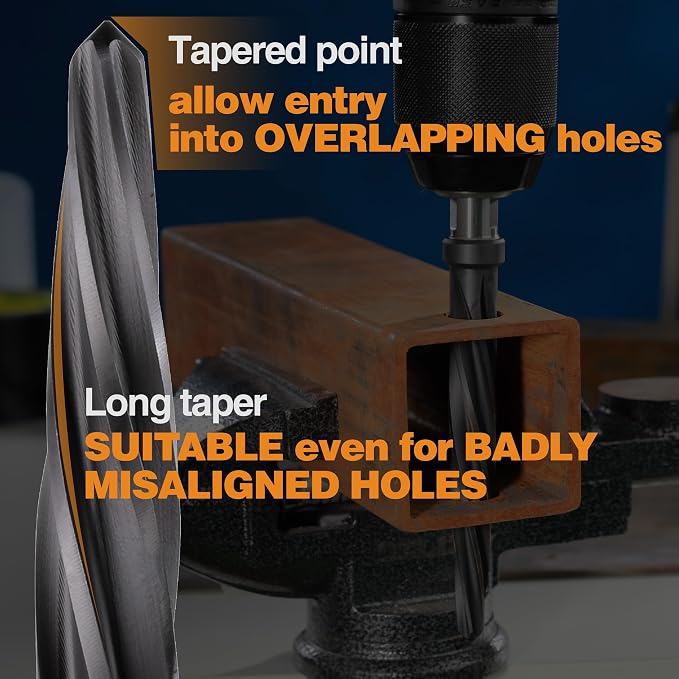3/8" Bridge/Construction Reamer, M35 HSS Taper Chucking Reamer Drill Bit - Image 3