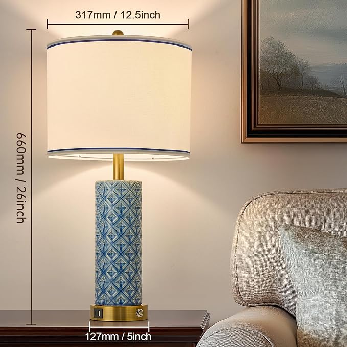 Set of 2 Table Lamp for Living Room Bedroom Farmhouse - Image 6