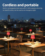 KDG Cordless Portables Table Lamp Set of 2, LED Fabric Shade Small Desk Lamps - Image 3