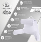 Husband Pillow Medium Aspen Edition White Dandelion, Sit Up Reading & Bed Rest - Image 3