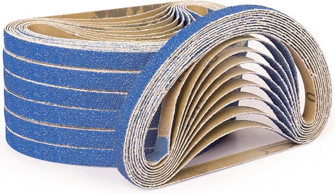 40-Piece 1/2 x 18 Inch 40 Grit Zirconia Sanding Belts, Heavy Duty Long-lasting by Shineboc